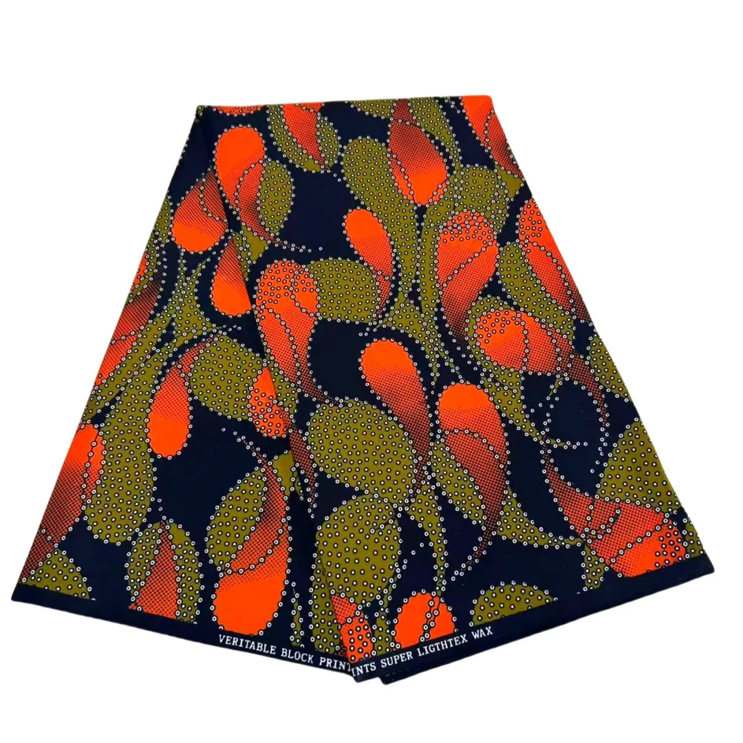 Tissu Pagne Wax Africain Imprimé Qualité Supérieure – Rouleau de 6 Yards (5,48 m)