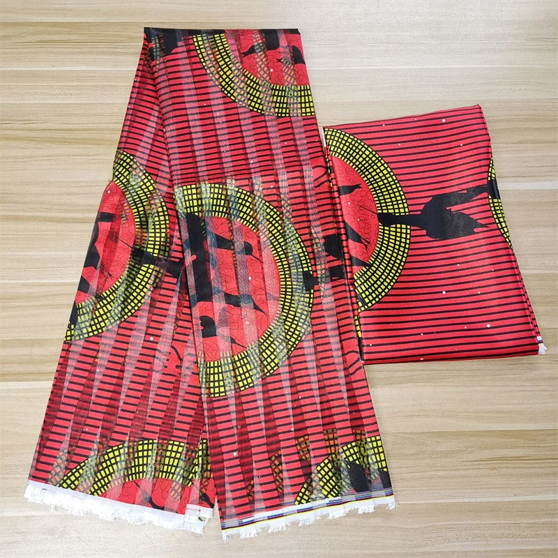 Tissu Satin Soie Motif Wax Africain - Coupon Haute Couture – Image 9