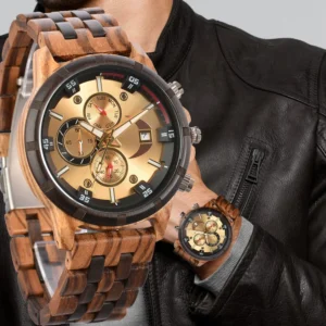 Montre en Bois et Métal - Élégance Naturelle