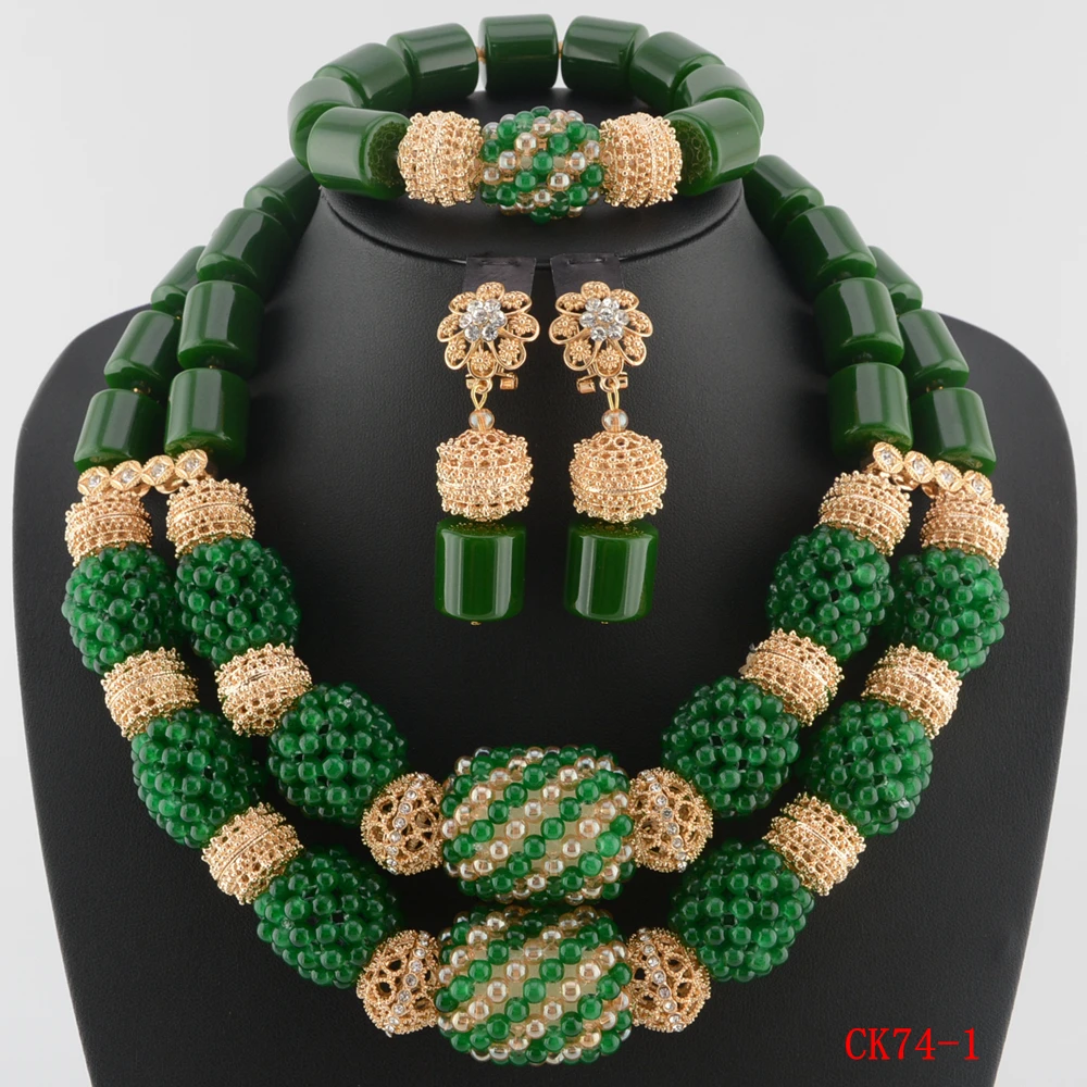 Parure de Bijoux Africains Traditionnels en Perles - Collier Multirang, Bracelet & Boucles d'Oreilles pour Mariage et Cérémonie