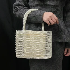 Sac à Main en Perles Tissé à la Main - Petit Sac Cabas de Soirée Scintillant & Chic