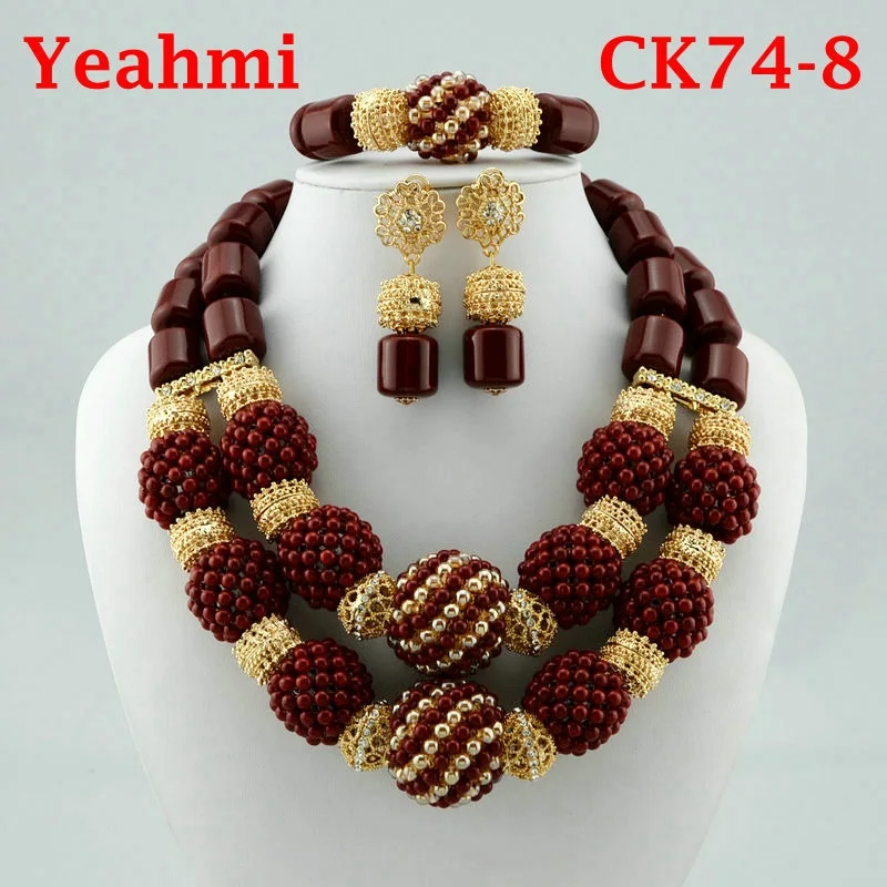 Parure de Bijoux Africains Traditionnels en Perles - Collier Multirang, Bracelet & Boucles d'Oreilles pour Mariage et Cérémonie – Image 14