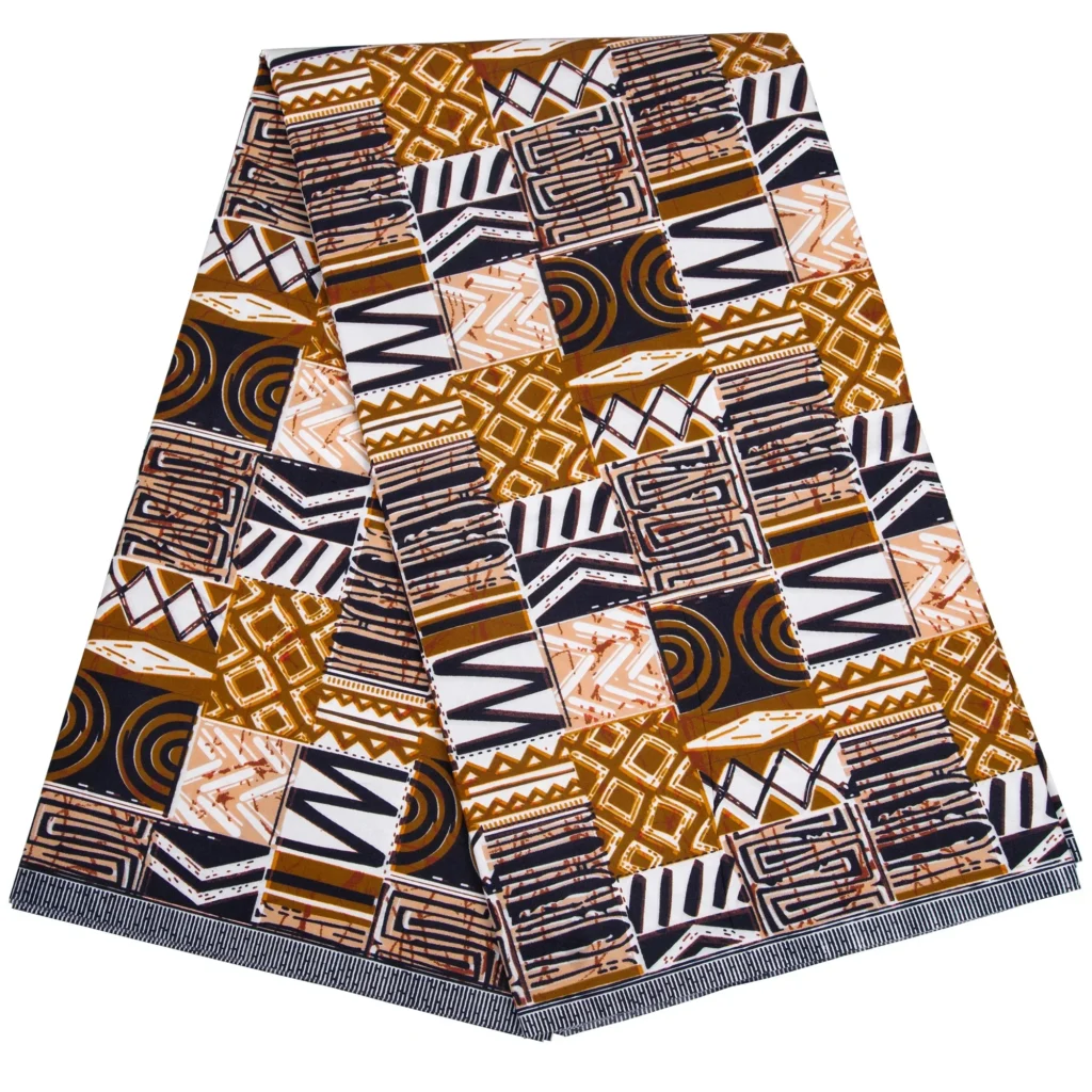 Tissu Pagne Wax Ankara Motif Kente - Tissu Africain de Qualité pour Robes & Cérémonies (3 ou 6 Yards)
