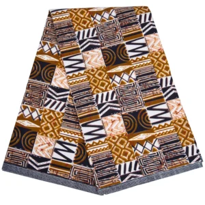 Tissu Pagne Wax Ankara Motif Kente - Tissu Africain de Qualité pour Robes & Cérémonies (3 ou 6 Yards)