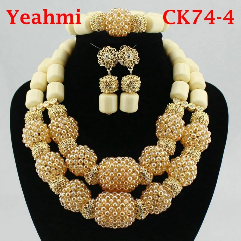 Parure de Bijoux Africains Traditionnels en Perles - Collier Multirang, Bracelet & Boucles d'Oreilles pour Mariage et Cérémonie – Image 3